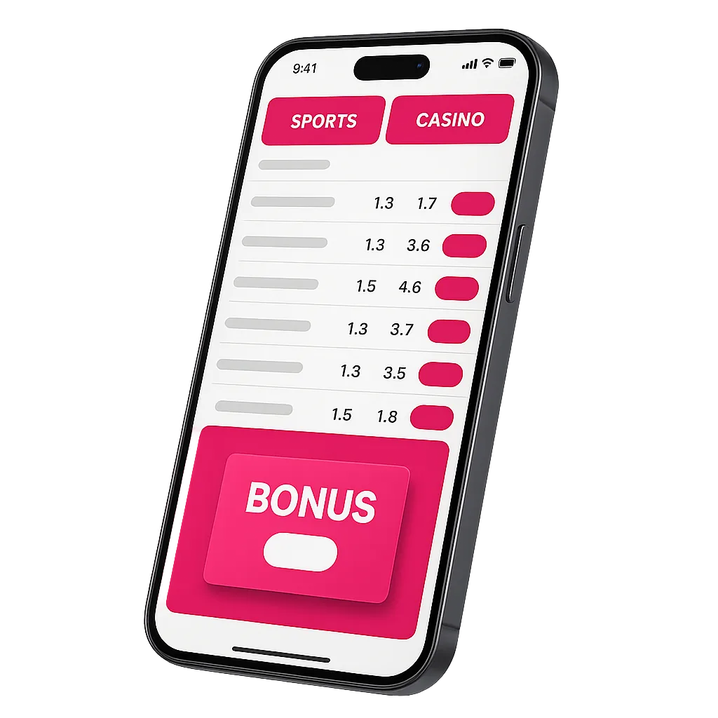 Aplicación móvil del bookmaker